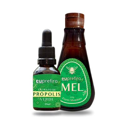 🏆 Combo Saúde Natural – Própolis Verde + Mel Silvestre Eu Prefiro