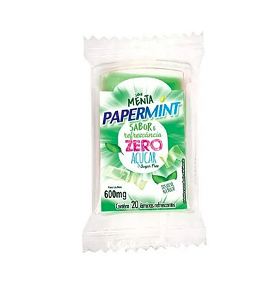 Papermint Lâminas Refrescantes Comestíveis Zero Açucar 600Mg