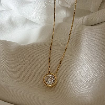 Colar Ponto De Luz Zircônia