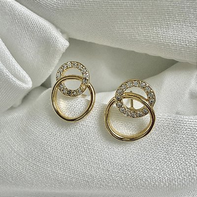 Brinco Elora - Brinco Elos Entrelaçados Com Zircônias