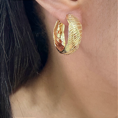 Brinco Eixo - Argola Texturizada