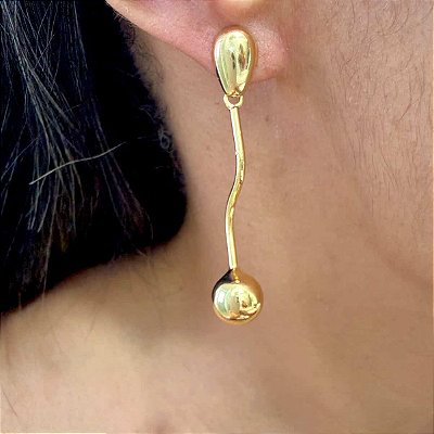 Brinco Pêndulo com esfera/ Brinco Atenção