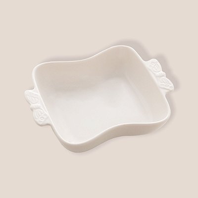 Porta Aneis Decorativo de porcelana Butterfly Branco 11,5x8x3cm