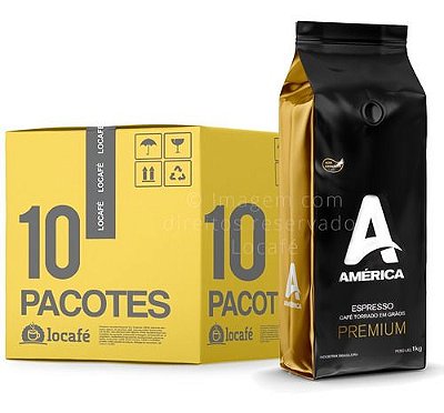 Kit 10Kg Café em Grãos América Premium - 10 x 1kg - América