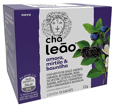 Chá leão mate + groselha negra com 10 sachês - Cha leao