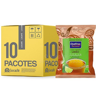 Chá Mate Solúvel Sabor Limão em Pó Qualimax Vending - 10Kg (10x1kg)