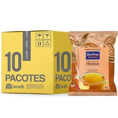 Chá Mate Solúvel Sabor Pêssego em Pó Qualimax Vending - 10Kg (10x1kg)