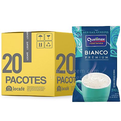 Bianco Premium Leite em pó solúvel SEM adição de açúcar 510g Qualimax - 10,2Kg (20x510g)