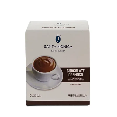 Chocolate Cremoso Santa Mônica em Sachês - Monodose 20Ud