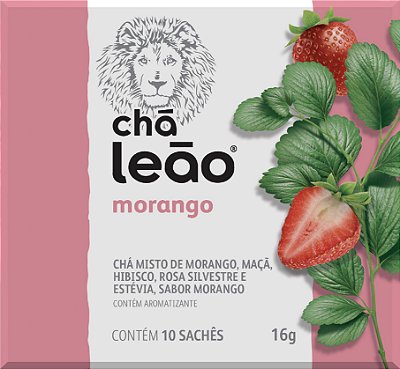 Chá Leão Morango em sachês - 10 unidades