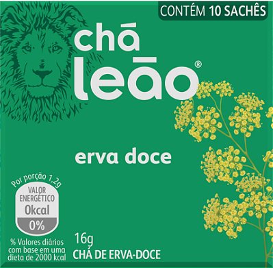 Chá Leão Erva Doce em sachês - 10 unidades 16g