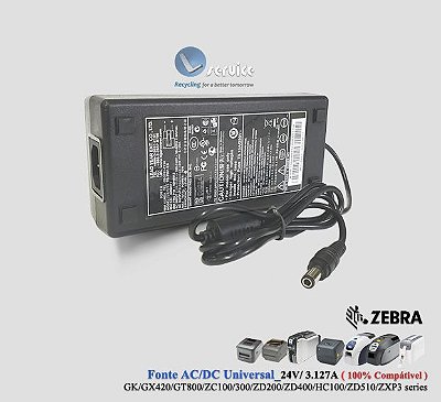 Fonte 24V Zebra ZD220, ZD230, ZC300 (Compatível)