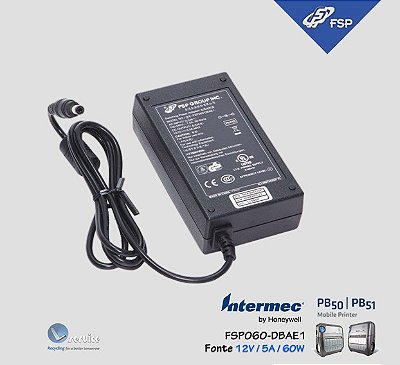 Fonte 12V Carregador Intermec PB50, PB51 (Compatível)