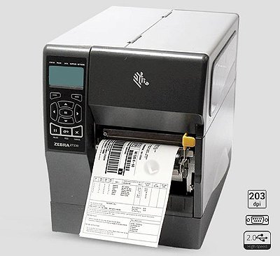 Impressora Zebra ZT230 + Peel Off + Rebobinador de Liner