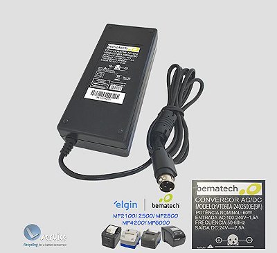 Fonte 24v impressora Elgin, Bematech (Original)
