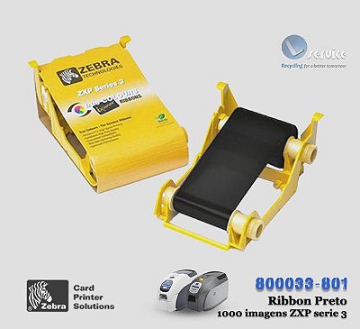 Ribbon Preto Zebra Card Zxp3/ 1xx series |1000 Imagens