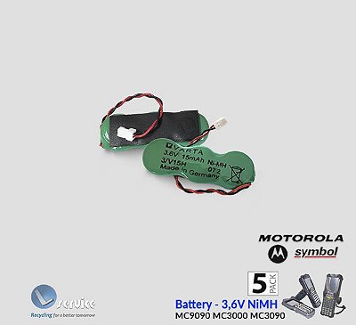 Bateria backup Ni-Mh 3,6V- Motorola-Symbol-Zebra (5pçs)