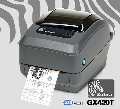 Impressora Zebra GX420T+ USB e Serial