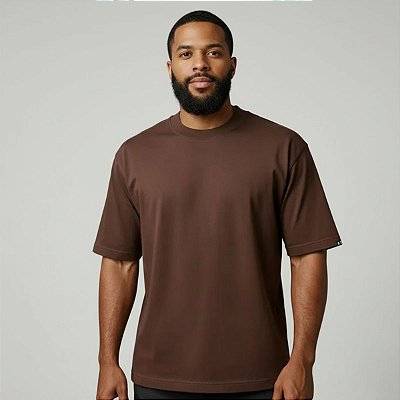 Camiseta Oversized Básica Marrom
