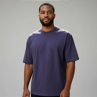 Camiseta Oversized Básica Berinjela
