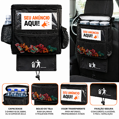 Bolsa Top Térmica Com Gelo Reutilizável Impermeável Reforçada Visor para Informativos Lixeira e Bolsos em Tela
