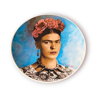 Prato Decorativo de Porcelana BLUE Frida Kahlo