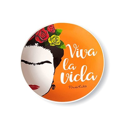 Prato Decorativo de Porcelana Viva Lá Vida Frida Kahlo