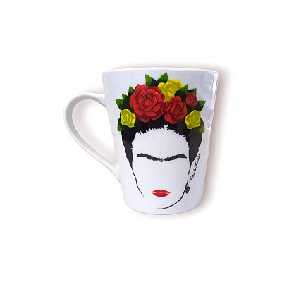 Caneca de Porcelana Red Roses Frida Kahlo