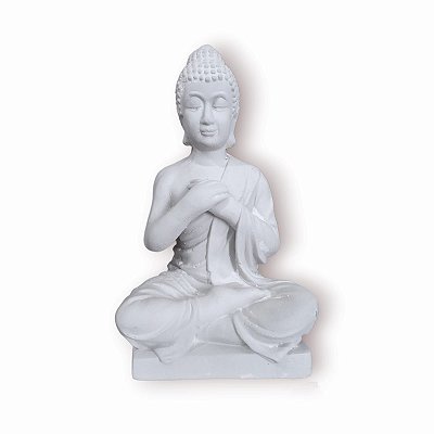 Buda Decorativo em Cimento Mãos no Coração