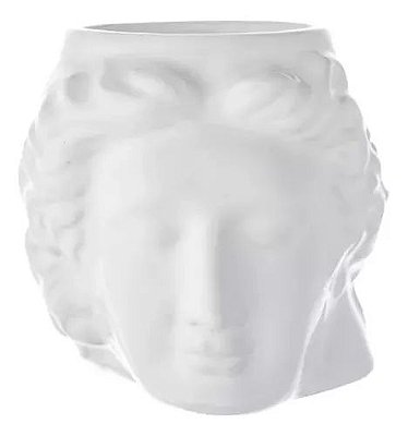 Caneca Cerâmica Artesanal Face Grega Branco 3D Esmaltada