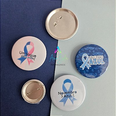 Bóton alfinete Novembro Azul 55mm 50UN