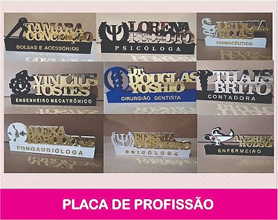 PLACA DE PROFISSÃO