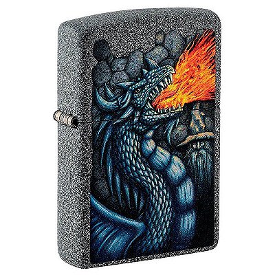 Isqueiro Zippo 49776 Classic Fiery Dragon Iron Stone