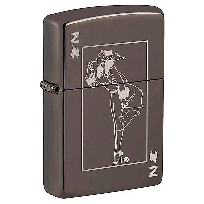 Isqueiro Zippo 49797 Classic Windy Design Black Ice