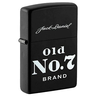 Isqueiro Zippo 49823 Classic Jack Daniels Old No. 7 Preto Fosco