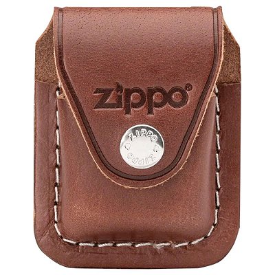 Bainha Porta-isqueiro Zippo com Clip em Couro Marrom