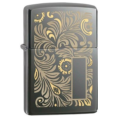 Isqueiro Zippo 49162 Classic Luxury Venetian Black Ice