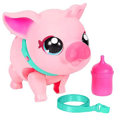 Porquinho Interativo Little Live Pets - Piggly com Coleira e Mamadeira | Fun