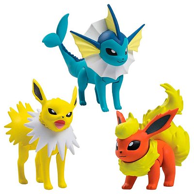 Bonecos Pokémon Action Pack - Jolteon + Vaporeon + Flareon | TOMY