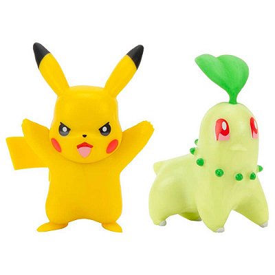 Bonecos Pokémon Battle Figure Pack - Pikachu + Chikorita | Jazwares