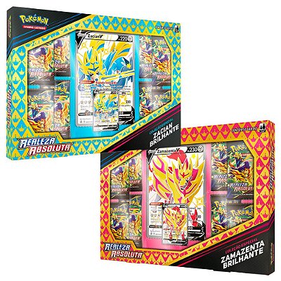 Pokémon TCG: Box Realeza Absoluta Coleção Especial Zacian + Zamazenta Brilhante