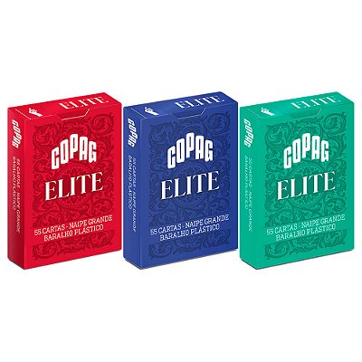 Baralhos Plástico Elite Azul, Verde e Vermelho Naipe Grande | COPAG