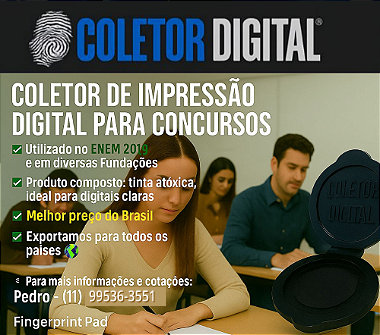 Coletor de Impressão Digital para Concursos Públicos (Fingerprint Pad)
