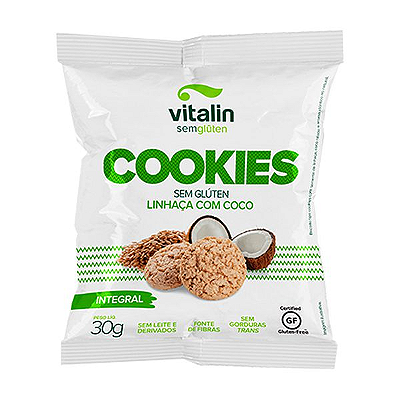Cookies Linhaça Com Coco 30g Vitalin