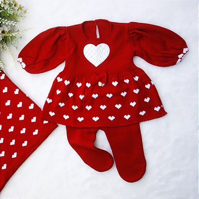 Saída de maternidade menina Adila tricot 3 peças