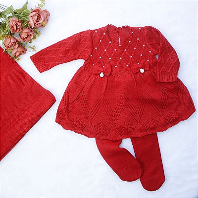 Saída de maternidade menina Sófia tricot 3 peças