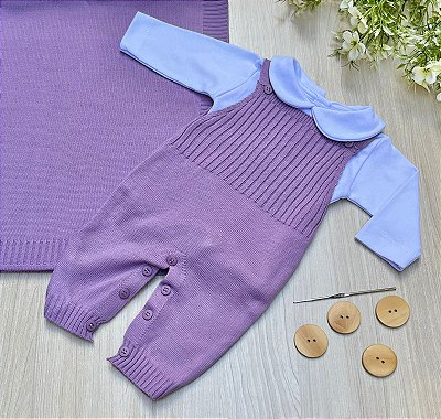 Saída de Maternidade de Menina Sara em Tricot 3 peças
