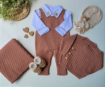 Saída de maternidade menino Rio tricot 7 peças