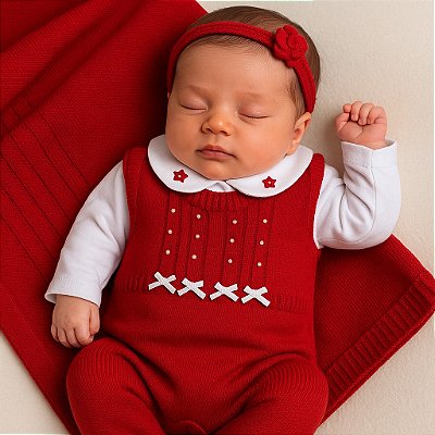 Saída de maternidade menina tricot Lu 3 peças