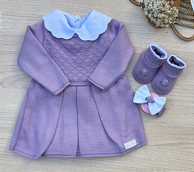 Saída de maternidade Menina Sanches Vestido 4 peças